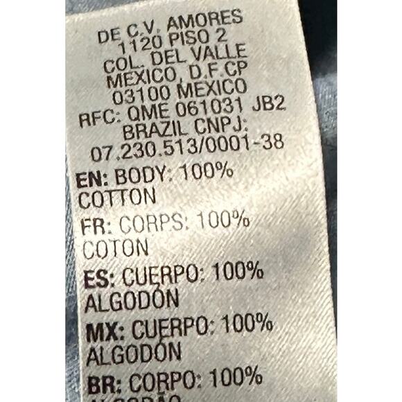 ROXY Western Shirt Size S Blue Button Up Long Sleeve 100% Cotton MISSING BUTTON - Picture 8 of 8